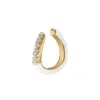 Gold Trip Women's Gold / White White Enamel Wave Ear Cuff In Gold