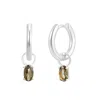 Gold Trip Women's Green / Silver August Huggie Hoop Birthstone Charm Earrings In Silver In White
