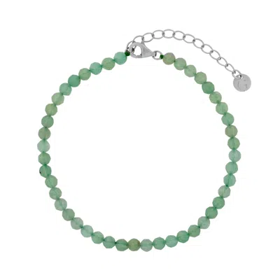 Gold Trip Women's Green / Silver Green Aventurine Beaded Bracelet In Silver In Multi