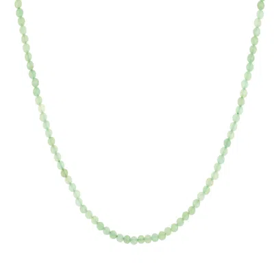 Gold Trip Women's Green / Silver Green Aventurine Beaded Necklace In Silver