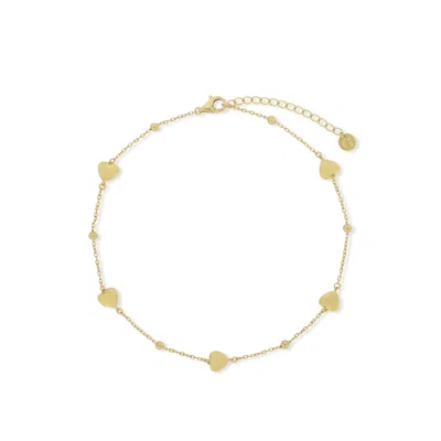 Gold Trip Women's Hearts Satellite Anklet In Gold