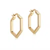 Gold Trip Women's Hexagon Huggie Hoop Earrings In Gold