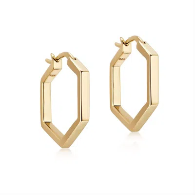Gold Trip Women's Hexagon Huggie Hoop Earrings In Gold