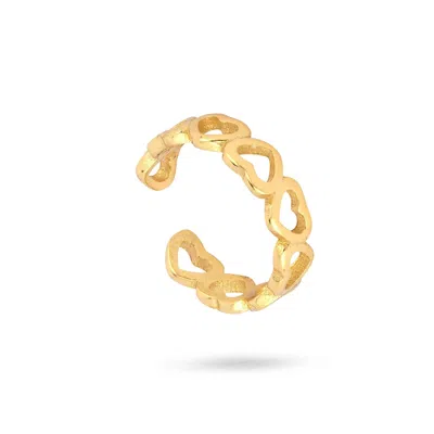 Gold Trip Women's Hollow Hearts Ear Cuff In Gold