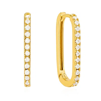 Gold Trip Women's Large Crystal U Hoop Earrings In Gold