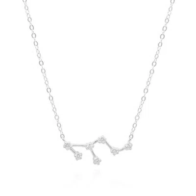Gold Trip Women's Leo Zodiac Constellation Necklace In Silver In White