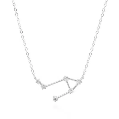 Gold Trip Women's Libra Zodiac Constellation Necklace In Silver In Metallic