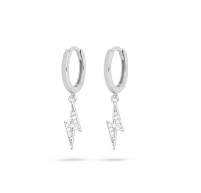 Gold Trip Women's Lightning Bolt Drop Earrings In Silver