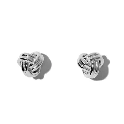 Gold Trip Women's Love Knot Earrings In Silver In Gray