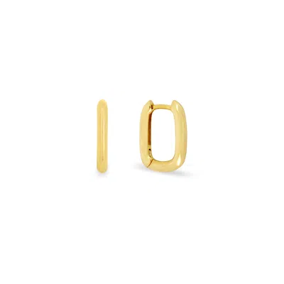 Gold Trip Women's Mini Squared Oval Hoops In Gold