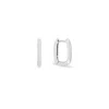 Gold Trip Women's Mini Squared Oval Hoops In Silver In Silver