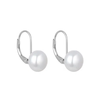 Gold Trip Women's Neutrals / Silver Pearl Drop Earrings In Silver In Metallic