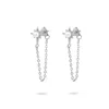 Gold Trip Women's Neutrals / Silver Pearl Star Chain Drop Earrings In Silver