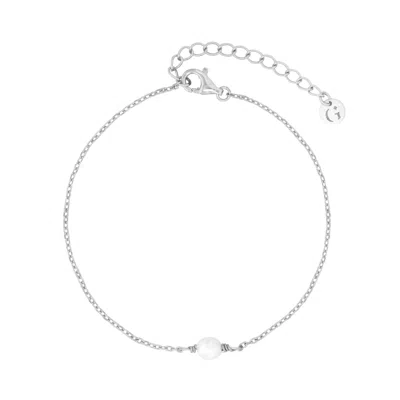 Gold Trip Women's Neutrals / Silver Single Pearl Bracelet In Silver In Metallic