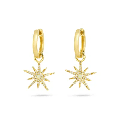 Gold Trip Women's North Star Huggie Hoops In Gold