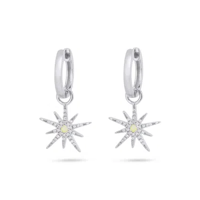 Gold Trip Women's North Star Huggie Hoops In Silver In Metallic