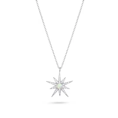 Gold Trip Women's North Star Necklace In Silver In Metallic
