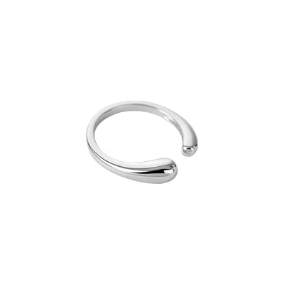 Gold Trip Women's Open Drop Ring In Silver