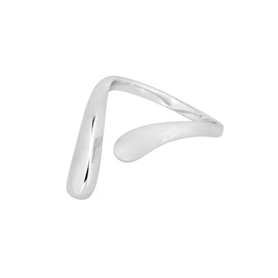 Gold Trip Women's Open Minimalist Ring In Silver In Metallic