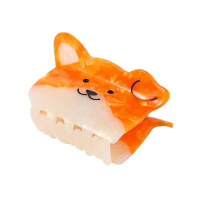 Gold Trip Women's Orange / Black / White Corgi Claw Clip