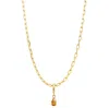 Gold Trip Women's Orange / Gold November Birthstone Necklace In Gold In Gold
