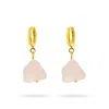 Gold Trip Women's Orange / Gold Rose Quartz Pebble Huggie Hoops In Gold In Gold