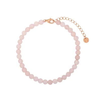GOLD TRIP WOMEN'S ORANGE / ROSE GOLD ROSE QUARTZ BEADED BRACELET IN ROSE GOLD