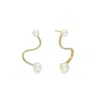 Gold Trip Women's Pearl Wave Earrings In Gold In Gold
