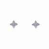 Gold Trip Women's Pink / Purple / Silver Amethyst Crystal Flower Studs In Silver