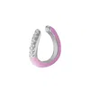 Gold Trip Women's Pink / Purple / White Pink Enamel Wave Ear Cuff In Silver