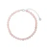 Gold Trip Women's Pink / Silver Rose Quartz Beaded Bracelet In Silver In Gold