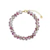 Gold Trip Women's Pink / White / Gold Summer Rose Glass Beaded Bracelet In Gold
