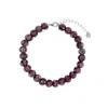 Gold Trip Women's Purple / Silver / White Autumn Rose Glass Beaded Bracelet In Silver