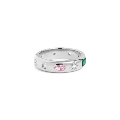 Gold Trip Women's Rainbow Ring In Silver In Metallic