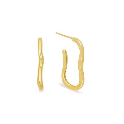 Gold Trip Women's Ripple Hoop Earrings In Gold