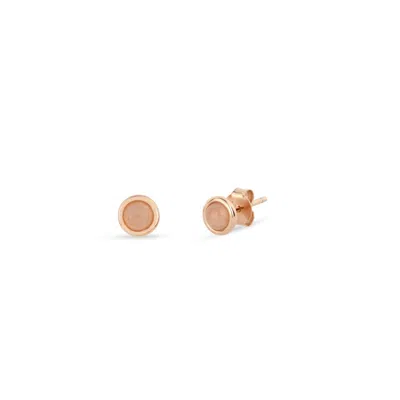 Gold Trip Women's Rose Gold / Pink Rose Quartz Stud Earrings In Rose Gold