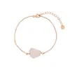 Gold Trip Women's Rose Quartz Pebble Bracelet In Rose Gold In Gold