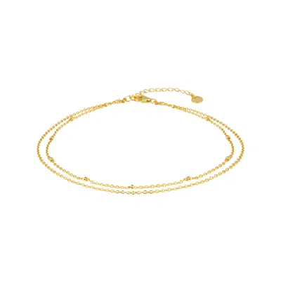 Gold Trip Women's Satellite Double Chain Anklet In Gold