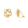 Gold Trip Women's Silver / Gold Flower Pearl Clip On Earrings In Gold