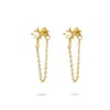 Gold Trip Women's Silver / Gold / White Pearl Star Chain Drop Earrings In Gold In Gold
