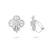 Gold Trip Women's Silver / White Clover Flower Clip On Earrings In Silver