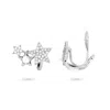 Gold Trip Women's Silver / White Triple Star Clip On Earrings