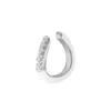Gold Trip Women's Silver / White White Enamel Wave Ear Cuff In Silver