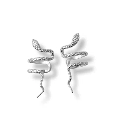 Gold Trip Women's Snake Ear Cuff Silver In Metallic