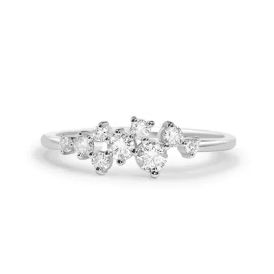 Gold Trip Women's Sparkle Cluster Ring In Silver In White