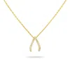 Gold Trip Women's Sparkling Wishbone Necklace In Gold In Gold
