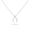 Gold Trip Women's Sparkling Wishbone Necklace In Silver In Metallic