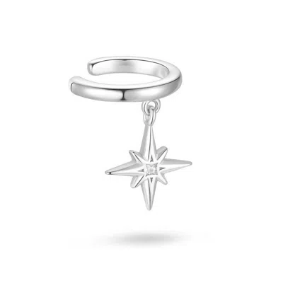 Gold Trip Women's Star Drop Ear Cuff In Silver