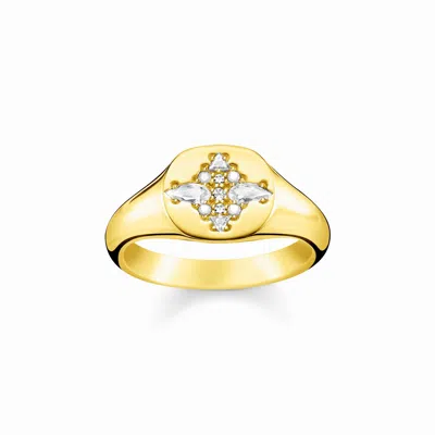 Gold Trip Women's Star Signet Ring In Gold