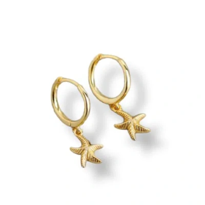 Gold Trip Women's Starfish Huggie Hoops In Gold